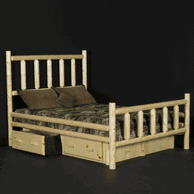 Pine log bedroom furniture