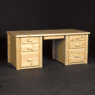 Pine log office furniture