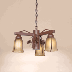 Pinecone 3-Pendant Iron Chandelier by Colorado Dallas