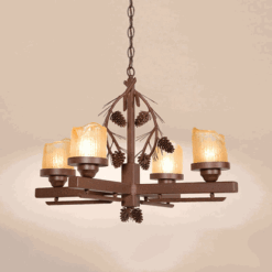 Pinecone 4-Arm Iron Chandelier by Colorado Dallas