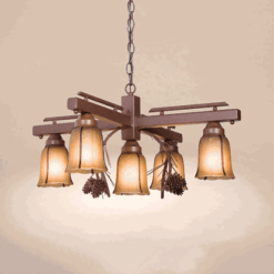 Pinecone Inverted 4-Arm Iron Chandelier by Colorado Dallas