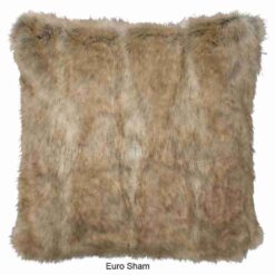 Raccoon faux fur throw blanket by wooded river 44