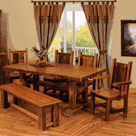 Reclaimed wood dining room furniture