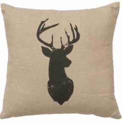 Linen Deer Pillow 20"x20" By Wooded River