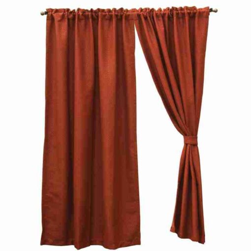Red pepper drape set by wooded river - image 2