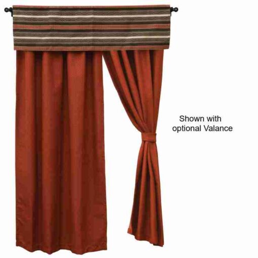 Red pepper drape set by wooded river