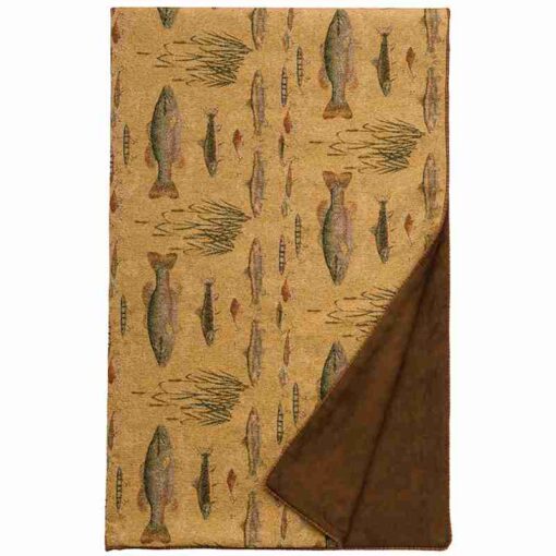 Reel time throw blanket by wooded river