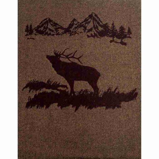 Rocky mountain elk throw blanket by wooded river
