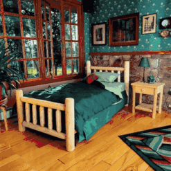 Rustic Natural Cedar Log Bed