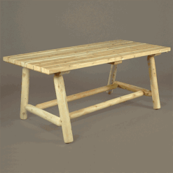 Rustic natural cedar classic farmer s table with benches chairs 8