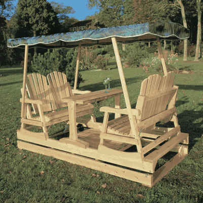 rustic natural cedar deluxe garden double glider 37