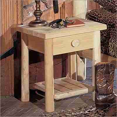 Rustic natural cedar nightstand 1 drawer 42