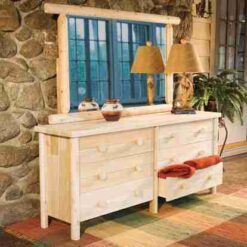 Rustic Natural Cedar Six Drawer Dresser