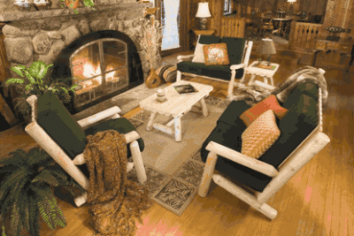 Rustic natural cedar sofa 35