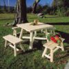 Rustic Natural Cedar 42" Square Log Table Package