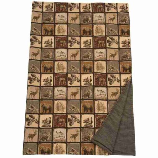 Silver thicket throw blanket by wooded river