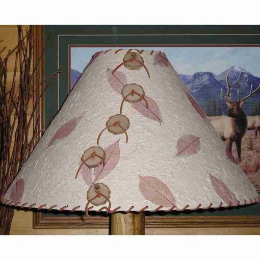 Skeleton leaf brown on natural lamp shade