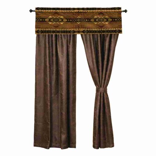 Stampede rod pocket drape set by wooded river