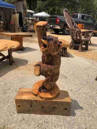 tree bear chainsaw carving stump sculpture 3