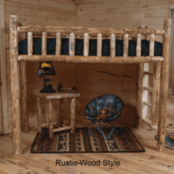 Twist of nature log loft bed 115