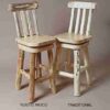 Twist Of Nature Red Pine Log Bar Stools With Back & Swivel