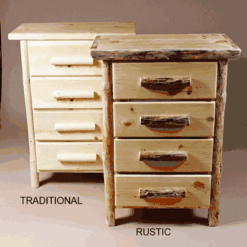 Twist of Nature Red Pine Log Chest - 4 Drawer