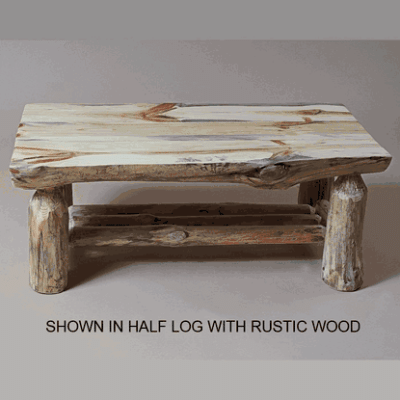 Twist of nature red pine log coffee table 59