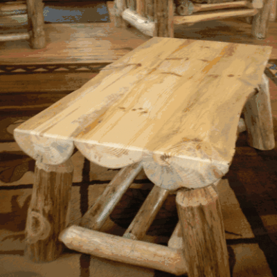 Twist of nature red pine log coffee table 63 1