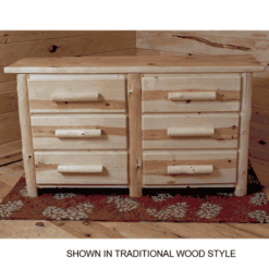 Twist of nature red pine log dresser 6 drawer 57