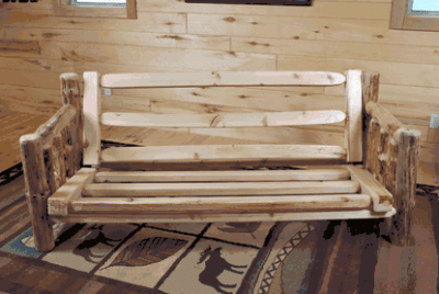 Twist of nature red pine log futon 61