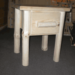 Twist of nature red pine log nightstand 1 drawer 100