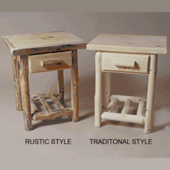 Twist of nature red pine log nightstand 1 drawer 103