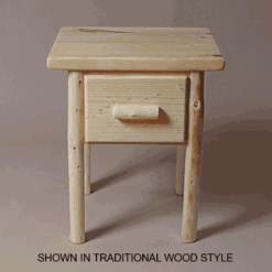 Twist Of Nature Red Pine Log Nightstand - 1 Drawer