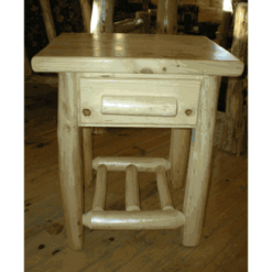 Twist of nature red pine log nightstand 1 drawer 97 1