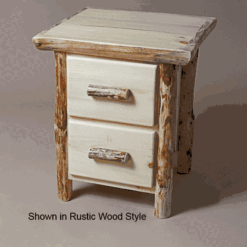 Twist Of Nature Red Pine Log Nightstand - 2 Drawer
