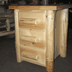 Twist of nature red pine log nightstand 3 drawer 37