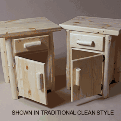 Twist of nature red pine log nightstand enclosed 50