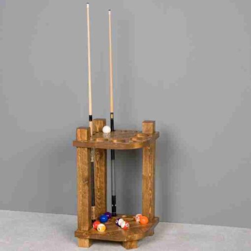 Viking barnwood corner pool cue rack - image 2