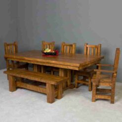 Viking Barnwood Trestle Dining Table