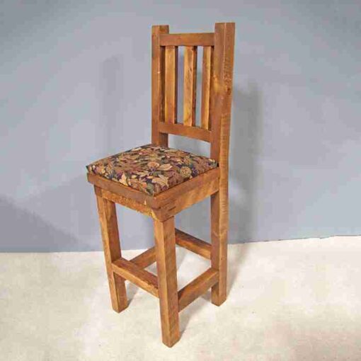 Viking barnwood upholstered pub chair