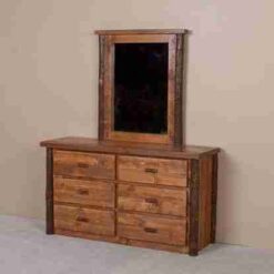 Viking Sawtooth Hickory & Pine Log Dresser - 6 Drawer