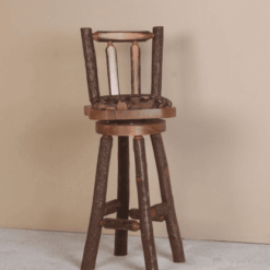 Viking Sawtooth Hickory & Pine Log Upholstered Bar Stool