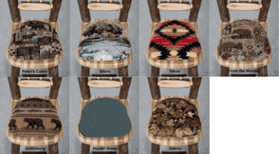 Viking hickory log upholstered bar stool 51