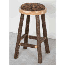Viking Hickory Log Upholstered Pub Stool