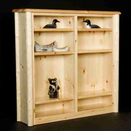 Viking log furniture pine double bookcase