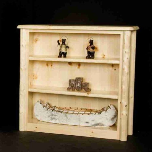 Viking log furniture - pine log bookcase