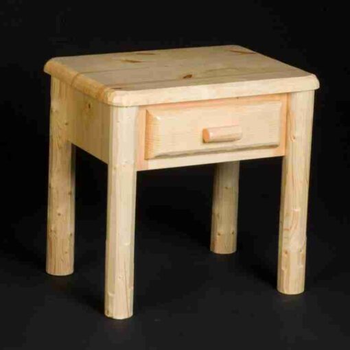 Viking northwoods 1 drawer pine log night table