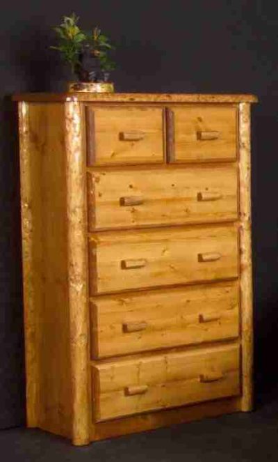 Viking northwoods 1 drawer pine log nightstand 46