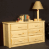 Viking Northwoods 6-Drawer Pine Log Dresser
