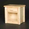 Viking Northwoods Pine Log Nightstand - 1 Drawer With Lower Cubby Hole
